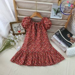 Váy hoa đuôi cá chun cổ size 7 -10 Váy hoa đuôi cá chun cổ size 7 -10